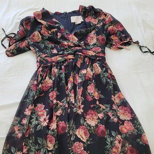 Ashlynn Floral Print Chiffon Maxi Dress